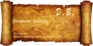Dombos Betta névjegykártya